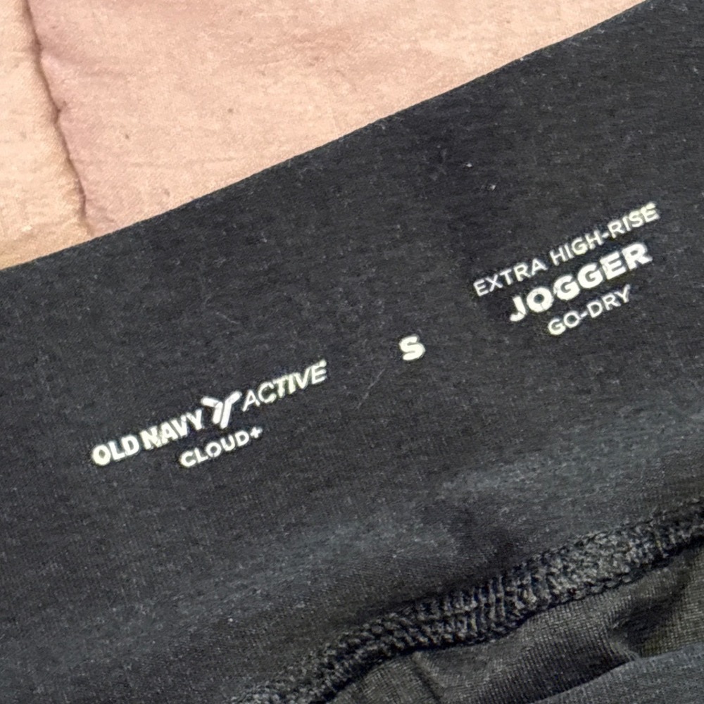 Old Navy Active Womens Black Jogger Pants High Rise Go-Dry Cloud+, Size Small - Picture 5 of 8